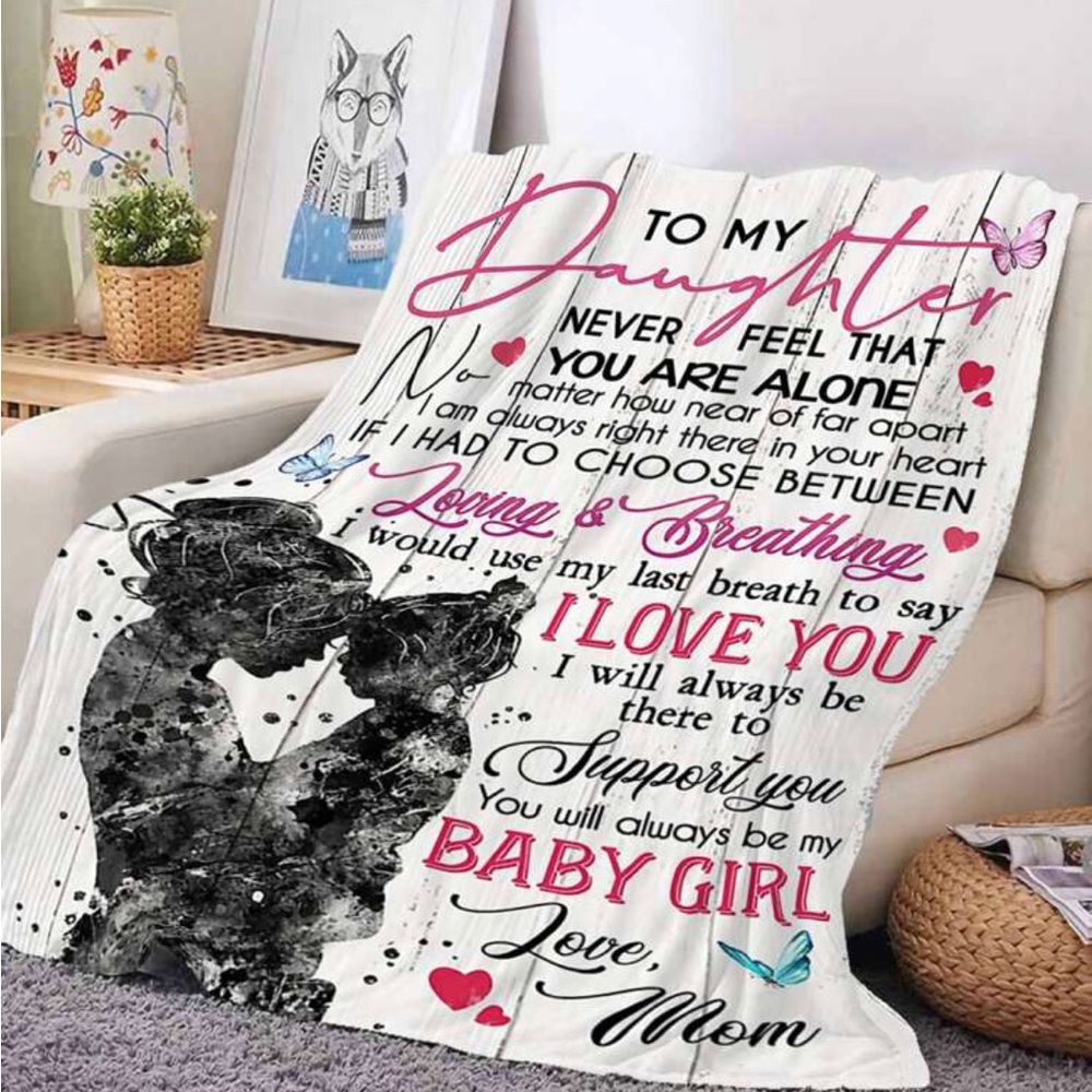 New Mother's Gift Flannel Printed Blanket/throw Suitable For Daughter
